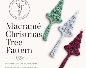 Macrame Christmas Tree Pattern PDF, Advanced Macrame Tutorial, DIY Christmas Ornament & Wall Hanging, Instant Digital Download