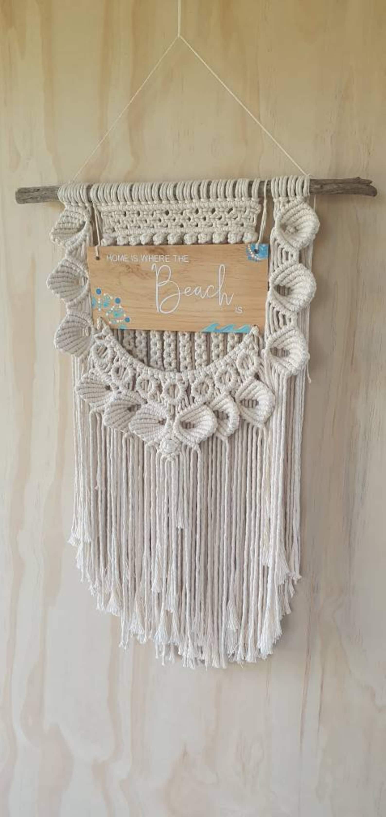 Macrame Wall Hanging// Beach// Coastal decor// Ocean Etsy