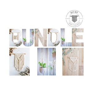 DIY KIT Bundle Macrame 1x Mini, 1x Beginner Wall hanging, 1x Pot Hanger