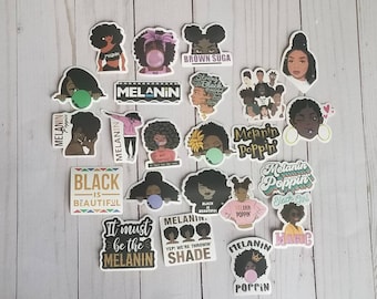 Melanin  Magic Stickers l Black Girl Magic Stickers l Melanin Poppin l Assorted Stickers l Laptop Stickers l Decal l Black Lives Matter BLM