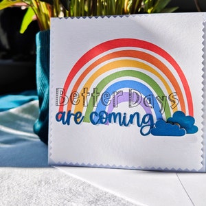 Beterschapskaart, zorgzame kaart, positieve kaarten, beterschapskaart, aanmoedigingskaarten, kaarten voor vrienden, snel herstel, regenboogkaart