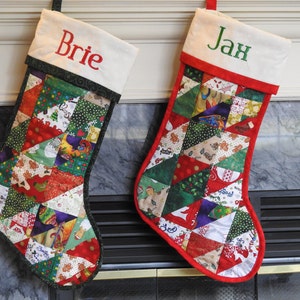 Handmade personalized Christmas stockings