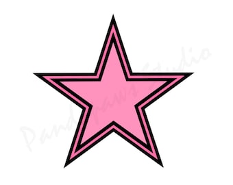 Star Cut Files SVG Studio 3 PDF File for Silhouette Studio Cricut Design Space and Brother Scan N Cut Canvas Svgs for Cutouts Cutout Pink