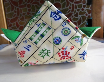 Mahjong Tiles Reversible Microwavable Bowl Cozy
