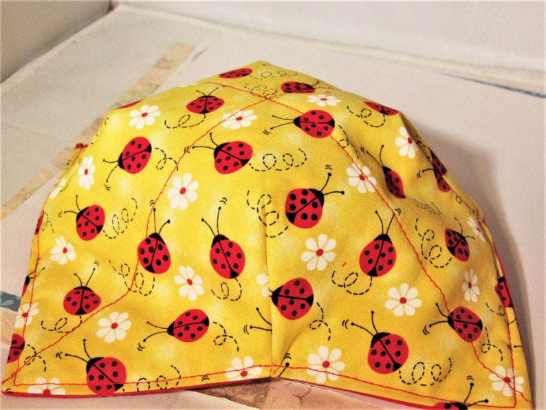 Red Lady Bug With Yellow Background Reversible Bowl Cozy - Etsy