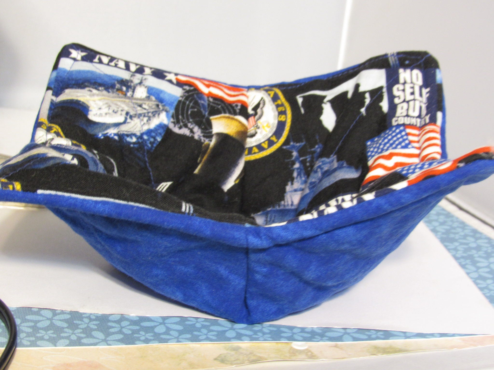 The Navy Reversible Microwave Bowl Cozy 