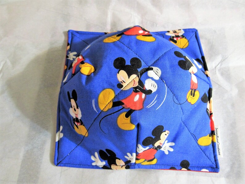 Mickey with Blue Background Reversible Microwavable Bowl Cozy