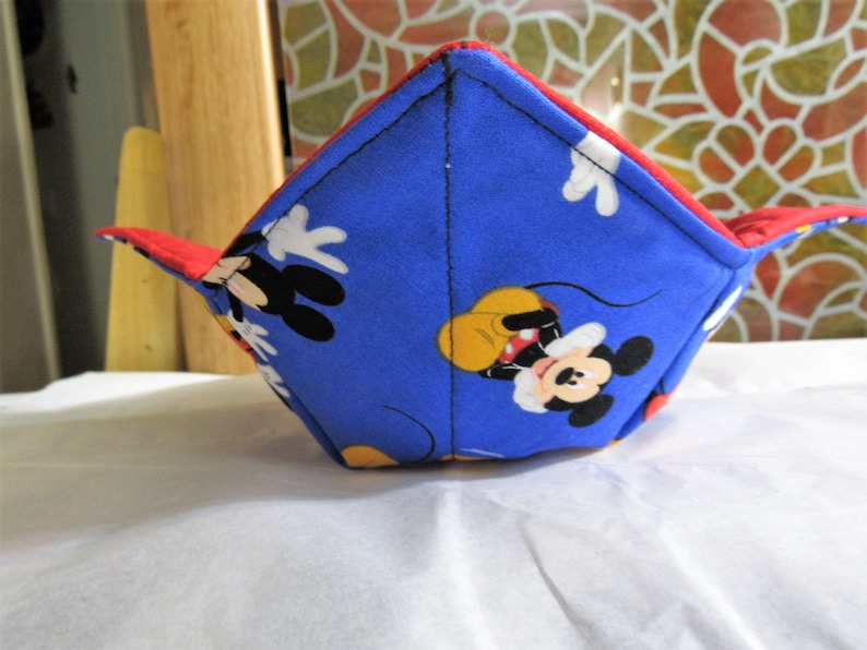 Mickey with Blue Background Reversible Microwavable Bowl Cozy