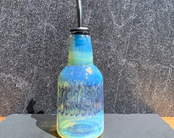 Handblown Glass Oil Dispenser: Lucid Design, Heat-Resistant