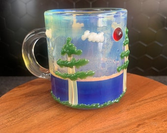 Glass espresso cup handcrafted heat resistant borosilicate glass color changing expresso cup handblown glass gift for coffee enthusiast