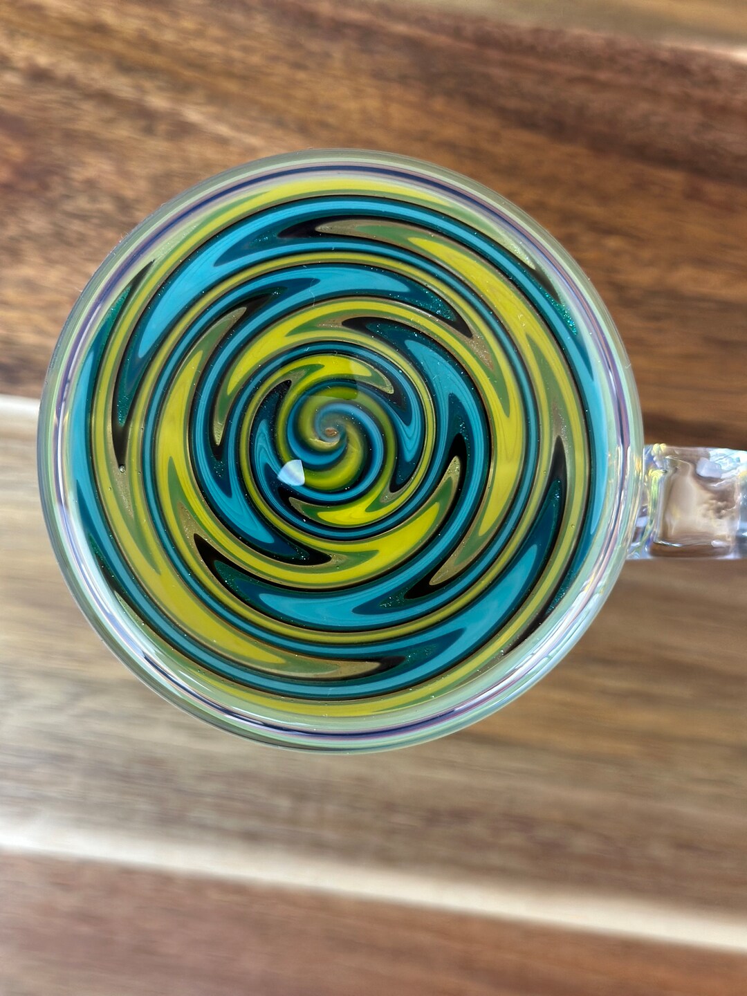 Color Changing Glass Mug Handblown Coffee and Tea Cup Iridescent Glass ...
