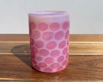 Jade pink drinking glass handblown cup for beverage cocktail glass iridescent tumbler heat resistant borosilicate glass drinkware