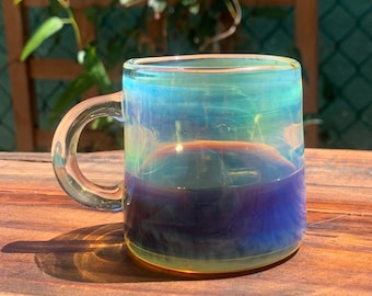 Glass espresso cup handcrafted heat resistant borosilicate glass color changing expresso cup gift for coffee enthusiast