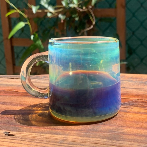 Glass espresso cup handcrafted heat resistant borosilicate glass color changing expresso cup gift for coffee enthusiast