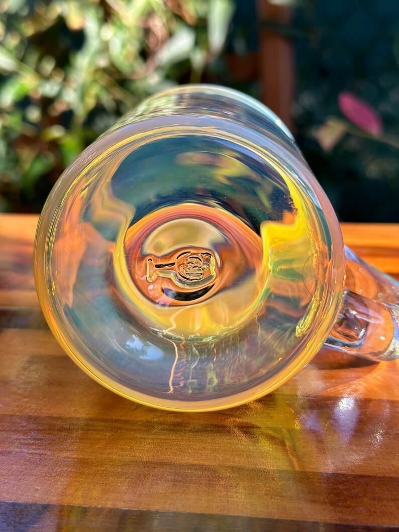 Color changing glass mug handblown coffee and tea cup iridescent glass mug heat resistant borosilicate glass gift for coffee and tea drinker image 8