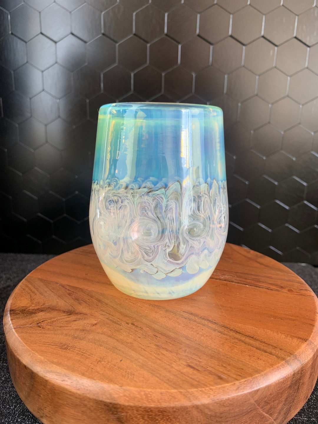 Color Changing Wine Glass Handblown Borosilicate Glass Elevated