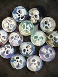 Hologram Skull Marble: Handmade Fumed Borosilicate Glass Art