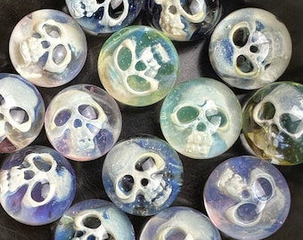 Hologram skull marble fumed skull marble handmade borosilicate glass marble realistic skull image crystal skull gift for skull enthusiast