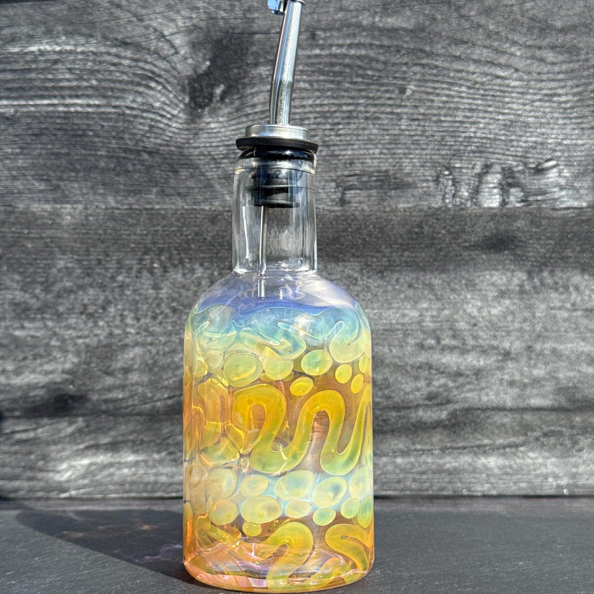 Handblown Glass Oil Dispenser: Refillable Kitchen Bottle, Eco-friendly - Etsy
