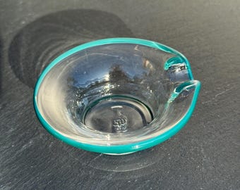 Hand Blown Glass Ashtray, Unique Design