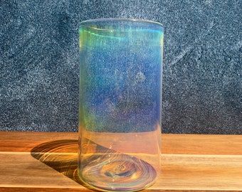 Vaso iridiscente soplado a mano: Copa de cóctel de vidrio de borosilicato