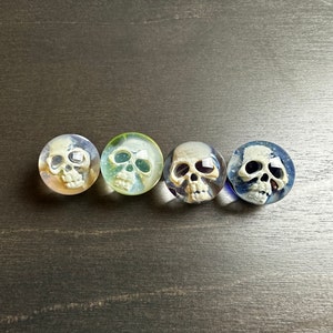 Hologram skull marble fumed skull marble handmade borosilicate glass marble realistic skull image crystal skull gift for skull enthusiast image 2