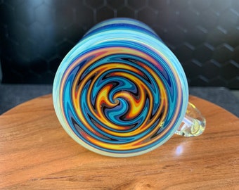 Taza de espresso de vidrio soplado a mano - Borosilicato resistente al calor con incrustaciones