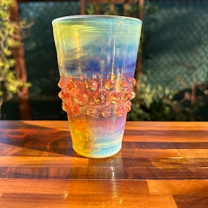 Custom  pint glass unique gift for craft beer lover iridescent color changing borosilicate tumbler IPA Pilsner Stout premium barware cup