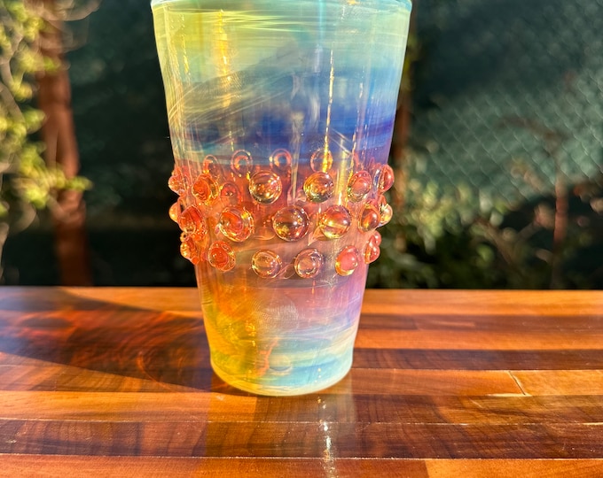 Custom  pint glass unique gift for craft beer lover iridescent color changing borosilicate tumbler IPA Pilsner Stout premium barware cup