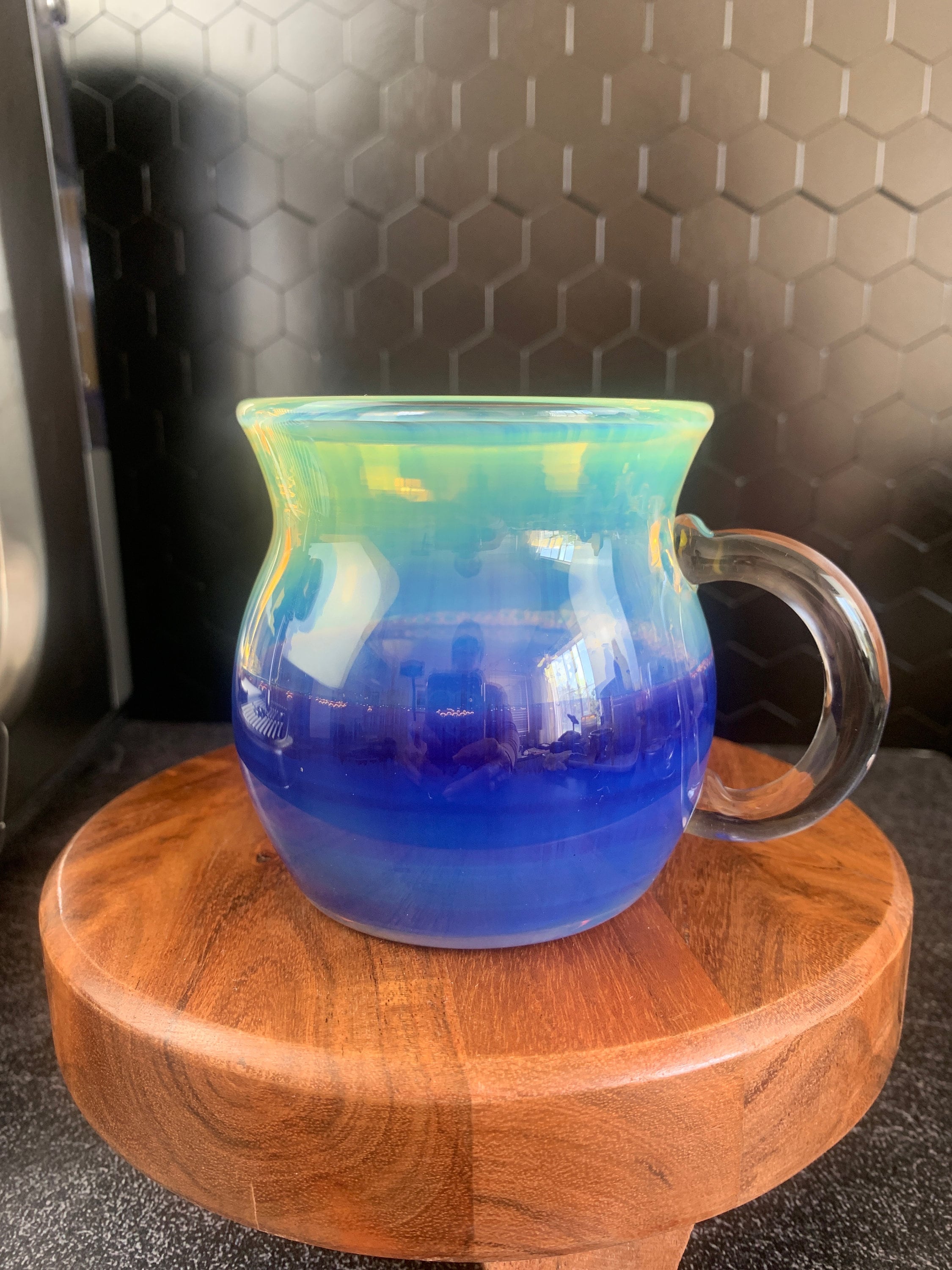 Caffe Americano cup chai latte mug hot chocolate handmade heat tempered borosilicate coffee and matcha tea mug handblown glass great gift