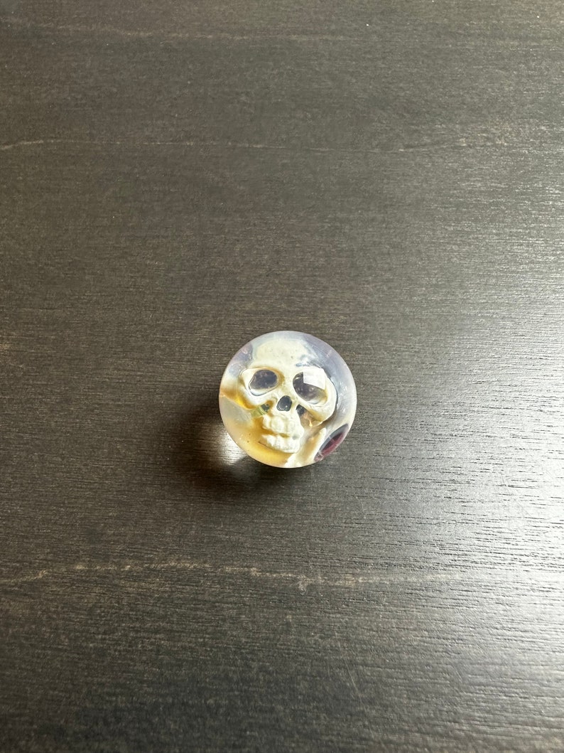 Hologram skull marble fumed skull marble handmade borosilicate glass marble realistic skull image crystal skull gift for skull enthusiast image 3