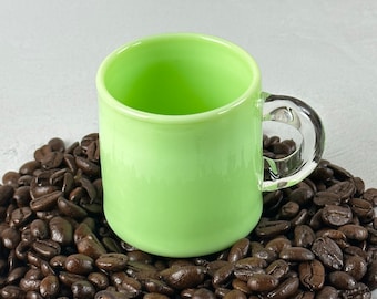 Glass espresso cup handcrafted heat resistant borosilicate glass slime green expresso cup gift for coffee drinkers