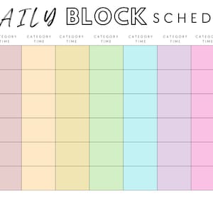 Customizable Daily Block Schedule