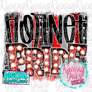 Hornet Pride - Red and Black - Sublimation Design - Digital Download - PNG
