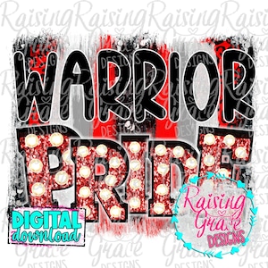 Warrior Pride - Black and Red - Sublimation Design - Digital Download - PNG