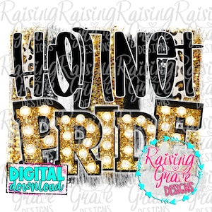 Hornet Pride - Black & Gold - Sublimation Design - Digital Download - PNG