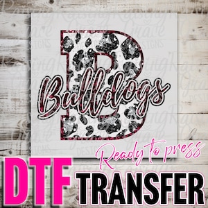 DTF Direct to Film Transfer Ready to Press – Full Color Heat Transfer for Shirts & Apparel - B-Bulldogs\Maroon and Black\Faux Glitter Print