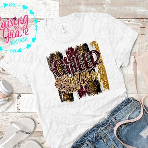 Cheer Mom - Maroon and Gold - Adult T-Shirt