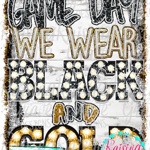 Game Day Black and Gold Marquee Design (Digital Download)