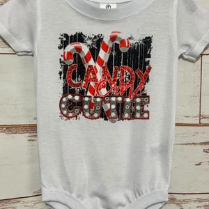 Ready to Ship - 18 Months Bodysuit - Candy Cane Cutie