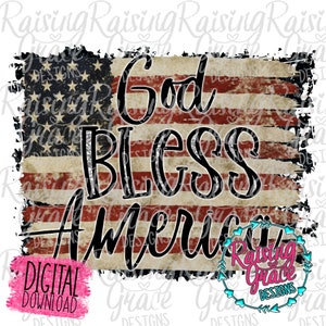God Bless America - Sublimation Design - Digital Download - PNG