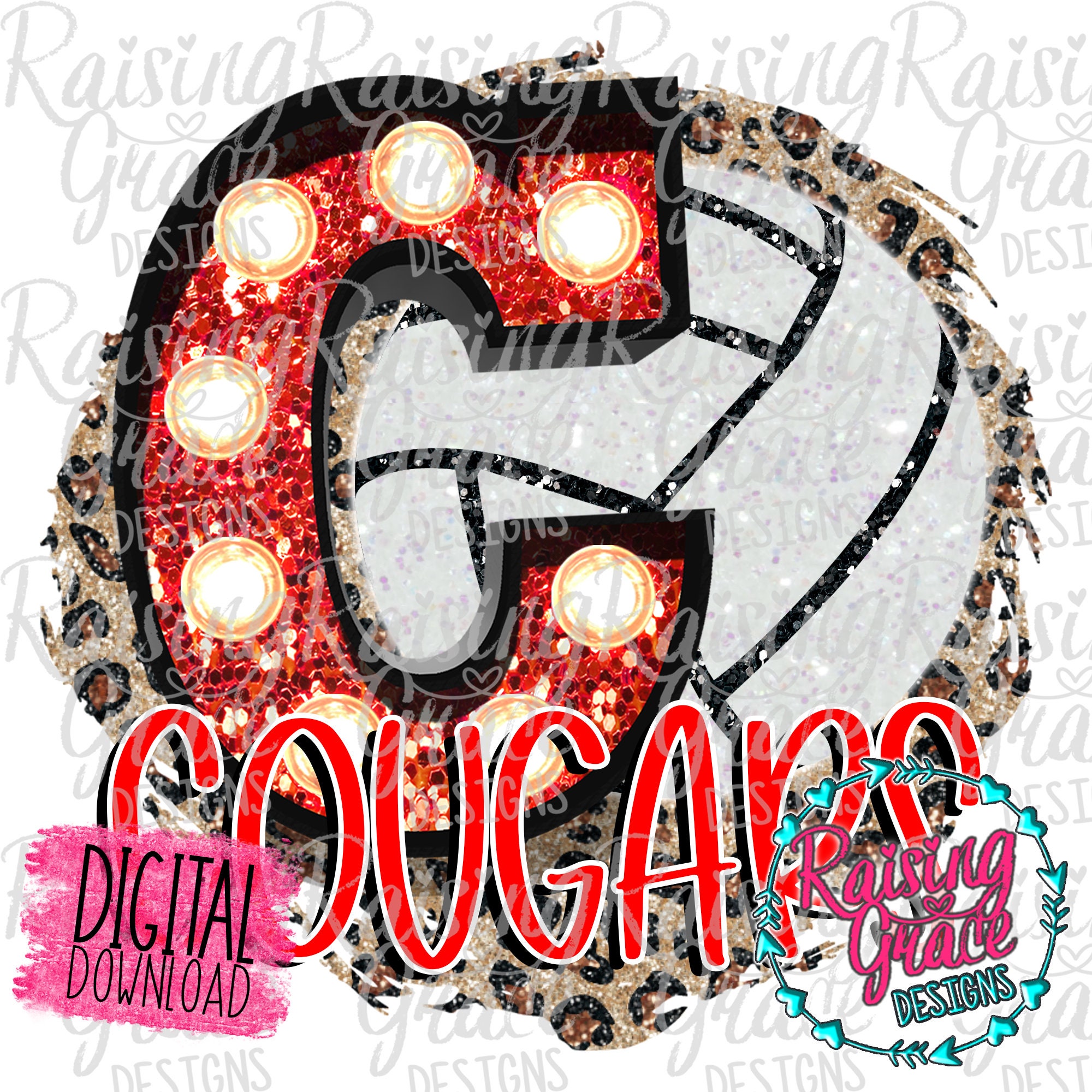 Cougars Marquee Baseball C PNG Digital Download Sublimation Design