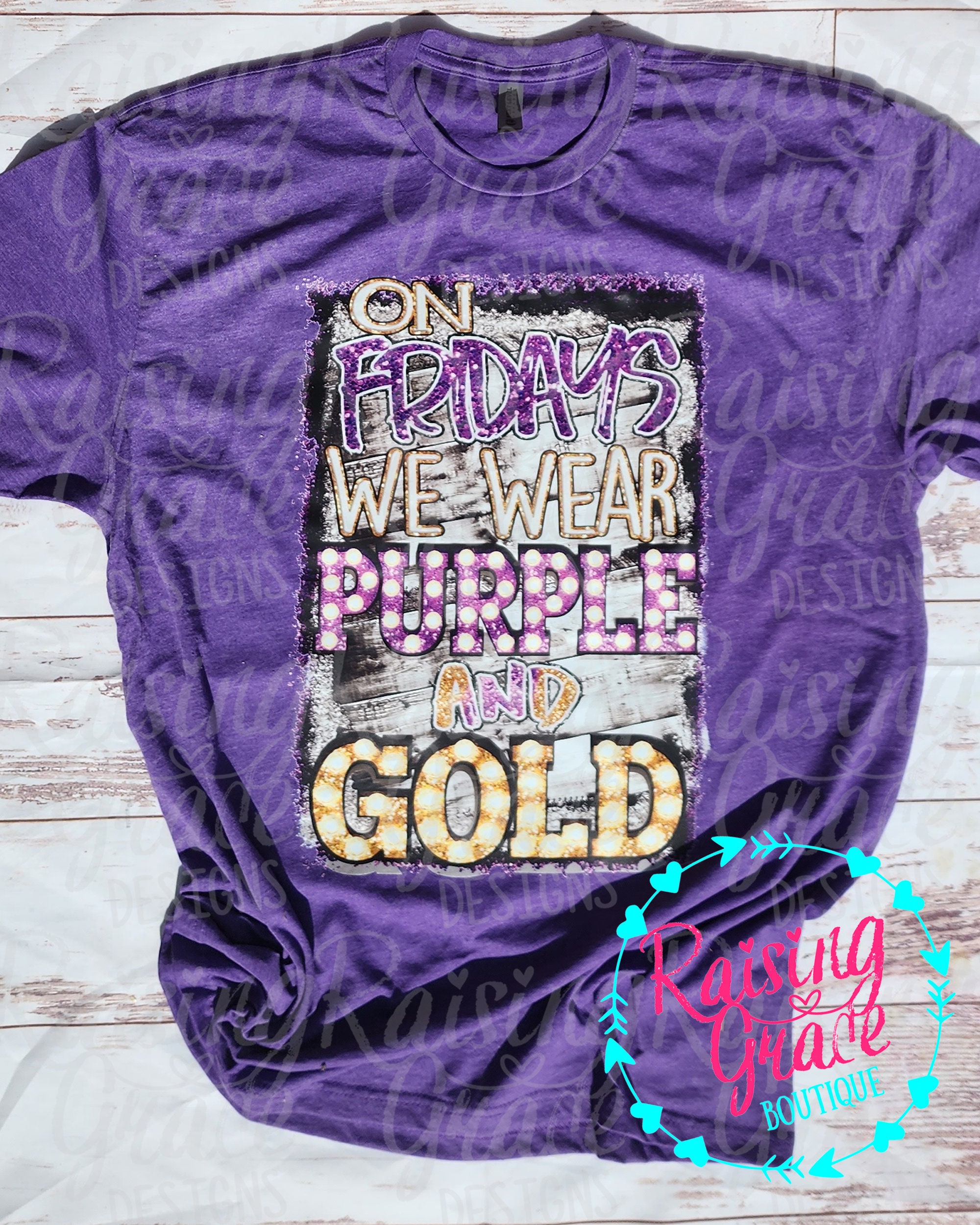 Purple and gold t shirts sale