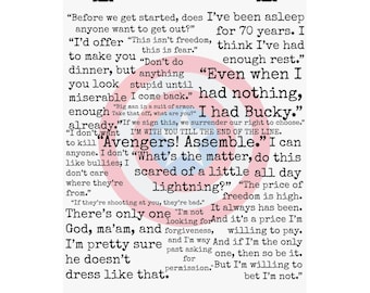 Captain America Quotes | Poster | Steve Rogers | Inspirational Quotes | Superhero | Bedroom Décor | First Avenger