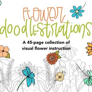 Bloem Doodlestrations, Stap-voor-Stap Visueel Tekenen Instructie, Leer Bloemen Tekenen, Leer Doodle