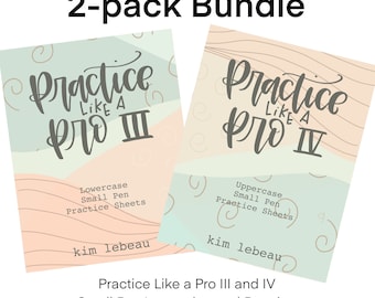 Tvåpack, Övning som ett proffs III och IV, övningsböcker för handskrift med liten penna, instruktionsböcker för små och stora bokstäver
