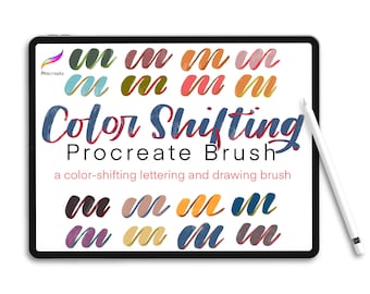 Color-Shifting Procreate Brush, Digital Art Brush, Procreate Lettering Brush, Textured Procreate Brush