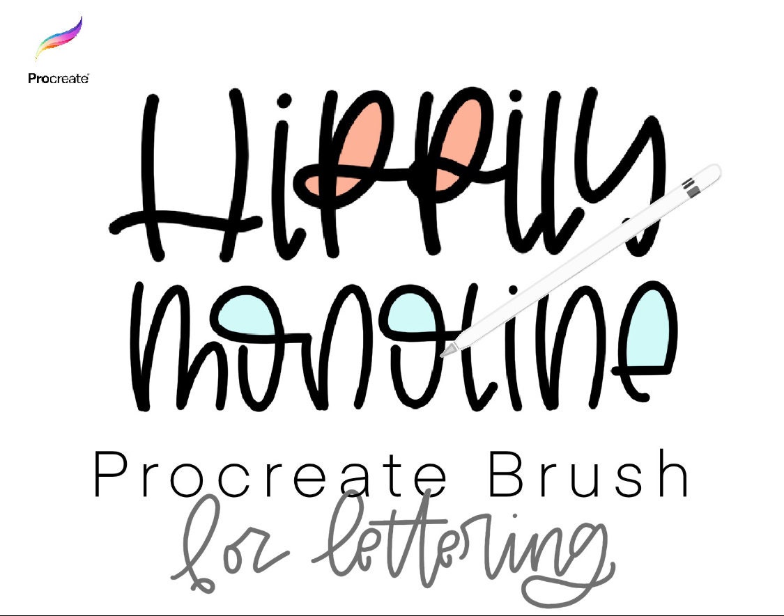 Hippily Monoline Procreate Brush, Digital Monoline Brush, Ipad Hand Lettering