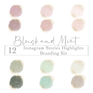 Instagram Stories Highlights Button Branding Kit, Blush and Mint Palette, IG Highlights Kit
