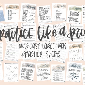 Practice Like a Pro I, Large-Pen Lowercase Practice, Hand Lettering Practice Sheets